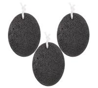 HOMSFOU Lot de 3 Pierres à Aiguiser en Lave Naturelle pour Pieds et Mains, Gommage Exfoliant, Élimine Peau Morte et Soulage Fatigue, Usage à Domicile ou Salons de Beauté