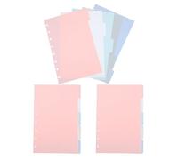 HOMSFOU Lot de 3 sets de Intercalaires en Plastique PP 55 X85 avec Onglets Perforés de Champignon Feuilles de Séparation pour Classeur à Anneaux Usage Scolaire et Bureau Pages Index