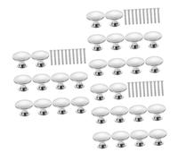 HOMSFOU Lot de 30 poignées de tiroir argentées en nickel brossé pour armoires de cuisine, commode, petite poignée de porte d'armoire en alliage de zinc