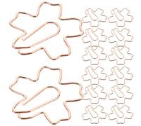HOMSFOU Lot de 36 Trombones en Alliage D’aluminium Forme Fleur Couleur Rose Doré, Clips Décoratifs et Marque-pages Mignons pour Bureau, École et Organisation de Documents
