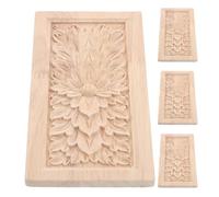 HOMSFOU Lot de 4 Appliques Murales en Bois Sculpté Non Peint 15 X 8 X 0,8 Cm, Décorations d'angle Style Colonne Romaine Européennes pour Meubles, Portes et Placards, Accents Décoratifs