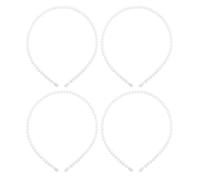 HOMSFOU Lot de 4 Bandeaux pour Cheveux en Perles, Petits Serrage-têtes Flexibles Ornements pour Cheveux Féminins, Accessoires pour Mariage, Fêtes et Bals, Décorations Délicates pour