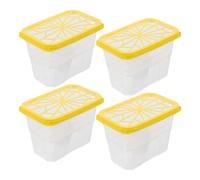 HOMSFOU Lot de 4 Boîtes Vides Absorbeurs D'humidité Réutilisables en Plastique Jaune pour Armoire et Placard, Conteneurs Compacts et Solide pour Stockage D'absorbeur D'humidité Intérieur