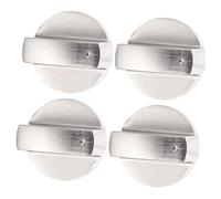 HOMSFOU Lot de 4 Boutons de Commande en Alliage de Zinc Argentés pour Cuisinière à Gaz, Remplacement Facile, Axe 6mm, Accessoires pour Poêle à Gaz et Four Cuisine