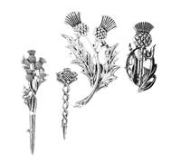 HOMSFOU Lot de 4 Broches Vintage Écossaises en Alliage Épingles à Bouquet de Chardon pour Femmes Broche à Foulard et Épingle à Cape Accessoires Polyvalents pour Mariage, Fête, Décoration