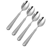 HOMSFOU Lot de 4 Cuillères à Repas en Acier Inoxydable 304, Design Épi de Gravé, Cuillères Alimentaires Argentées Cuisine Occidentale, Usage Domestique et Restauration