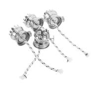 HOMSFOU Lot de 4 Mèches de Lampe à Pétrole en Coton Réglables avec Socle en Alliage de Zinc Argenté, Mèche Ronde pour Lampe à Huile, pour Éclairage D’appoint, Camping et Décoration