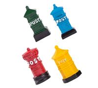 HOMSFOU Lot de 4 mini boîtes aux lettres vintage en résine pour maisons de poupées, mini boîtes aux lettres insolites pour micro paysages et décoration de scène