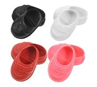 HOMSFOU Lot de 4 Paires de Petites Chaussures Plates Mignonnes pour Poupées de 17 CM Accessoires de Décoration Ballerines Adaptées aux Jeux et Fêtes