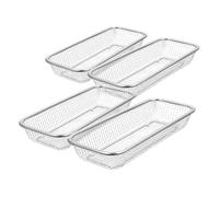 HOMSFOU Lot de 4 Paniers de Rangement en Acier Inoxydable Petit Format, Panier D’égouttage Métal pour Couverts et Baguettes Compatible Lave-vaisselle Encastrable, Accessoire Pratique