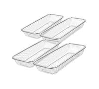 HOMSFOU Lot de 4 Paniers en Acier Inoxydable pour Lave-vaisselle, Petits Objets, Maille Fine, Panier Robuste et Léger, Accessoire Pratique pour Rangement et Cuisine