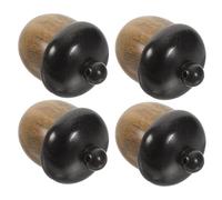 HOMSFOU Lot de 4 Pendentifs Glands en Bois Naturel Multicolore avec Trou Suspendre Breloques Détachables en Bois D’Ébène et Palissandre pour Création Bijoux DIY Boîte Médaillon Automne