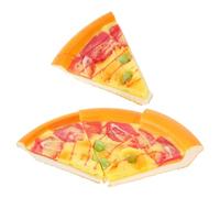 HOMSFOU Lot de 4 Pizzas Fausses Triangulaires en Polyuréthane Réaliste, Jouets Cuisine D’Imitation pour Garçon et Filles, Décoration Soirée Pizza et Fête, Accessoires Ludiques pour Jeux