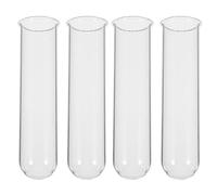 HOMSFOU Lot de 4 Tubes à Essai en Verre Transparent 3,7 X 4,7 X 15 Cm pour Plantes Hydroponiques, Vases à Eau pour Fleurs Décoratives, Accessoires Jardinage D’intérieur et Terrarium