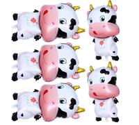 HOMSFOU Lot de 5 Ballons de Fête en Film Aluminium de Bœuf, Décoration Anniversaire, Ballon Cartoon, Réutilisable, Fête de L’année du Bœuf et Événements Festifs