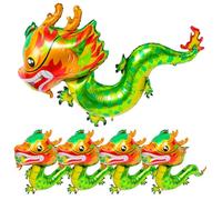 HOMSFOU Lot de 5 Ballons en Aluminium Vert Forme Dragon Chinois 2024 Ballon de Dessin Animé pour Décoration Nouvel An Chinois Fête du Printemps Décoration Dragon Adorable