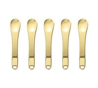 HOMSFOU Lot de 5 Cuillères Cosmétiques Multifonctions en Alliage de Zinc Doré, Mini Spatules Pratiques pour Crème Contour des Yeux et Masques Faciaux, Format Compact pour Paquet à Main