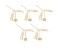 HOMSFOU Lot de 5 jouets de libellule faits à la main - Jouet d'équilibre artistique - Jouet à la main - Libellule - Jouet d'équilibre pour enfant - Bambou peint avec base