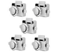 HOMSFOU Lot de 5 loquets de porte d'armoire à bouton-poussoir pour camping-car, van en alliage de zinc ABS