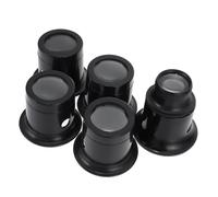 HOMSFOU Lot de 5 Loupes de Réparation D'horloger Grossissements 3X 5X 10x 15x 20x, Lentilles en Verre et Plastique, Outil de Précision Portable pour Bijoutier, Montre et Inspection