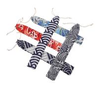 HOMSFOU Lot de 5 Pochettes à Cordon en Coton pour Couverts, Baguettes et Stylos, Paquet de Rangement Compacts et Portables pour Voyage, Camping et Pique-niques, Organisateurs Pratiques