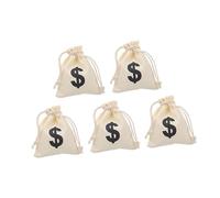 HOMSFOU Lot De 5 Sacs De Rangement Transparents En Toile Beige Pour Femme Idéal Pour Un Événement Un Mariage Un Voleur D'Argent Un Concert Des Bonbons Des Accessoires De