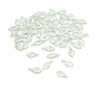 HOMSFOU Lot De 50 Mini Pendentifs En Forme De Feuille En Acrylique : Perles Pour La Fabrication De Bijoux À Faire Soi-même - Design Léger En Forme De Feuille Pour Colliers, Bracelets,