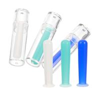 HOMSFOU Lot de 6 Bâtonnets Applicateurs pour Lentilles de Contact, Silicone Intégré, Couleurs Vert, Bleu et Transparent, Outil Pratique pour Retrait et Pose, Léger et Compact, Voyage