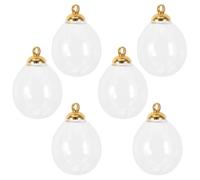 HOMSFOU Lot de 6 Breloques Pendentif de Fiole de Verre Globe avec Bouchon en Fer, Mini Bouteilles Décoratives pour DIY et Activités en Plein Air