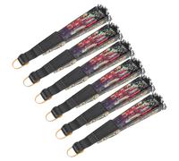 HOMSFOU Lot de 6 Éventails Pliants Espagnols en Dentelle de Rose avec Tige Noire, Style Vintage en Soie, Éventails Portables pour Femmes pour Mariage, Danse et Décoration Intérieure