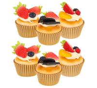 HOMSFOU Lot de 6 Faux Gâteaux Cupcake Réalistes en Polyuréthane Doux, Décoration de Gâteaux de Table, Accessoires Photo pour Jeu de Rôle et Décoration Intérieure, Modèles Délicats