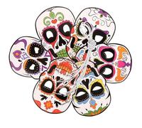 HOMSFOU Lot de 6 Masques de Crâne en Papier Colorés pour Jour des Morts, Décoratifs et Pratiques, pour Centres Éducatifs et Maternelles