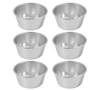 HOMSFOU Lot de 6 Moules à Pudding en Alliage D'aluminium Antiadhésifs, Résistants la Chaleur, Format Moyen, pour Muffins, Tartes et Cupcakes - Ustensiles de Cuisson Réutilisables