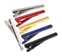 HOMSFOU Lot de 6 Pinces à Cravate Miroir à Rayures Obliques, Accessoires Cravate pour Homme, Couleurs Variées, Clips Polyvalents pour Bureau, Mariage et Soirée