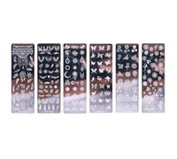 HOMSFOU Lot de 6 Plaques de Stamping pour Manucure Fleurs et Ailes en Acier Inoxydable, 6 Pièces pour Décoration D'ongles, Estampage Ongles, Set Nail Art Femme, Motifs Variés pour Nail