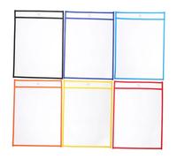 HOMSFOU Lot De 6 Pochettes Effaçables à Sec Transparentes Format Standard, Pvc Réutilisable, Protection Papier Résistante, Fournitures Pour Enseignants Et Usage Scolaire
