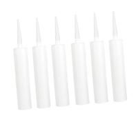 HOMSFOU Lot De 6 Tubes De Calfeutrage Vides En Plastique Blanc Solide Rechargeable Conçu Pour Mastic Silicone Usage Bâtiment Et Rénovation