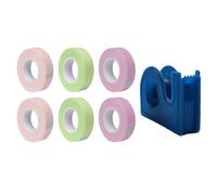 HOMSFOU Lot de 7 Rubans Adhésifs pour Greffes de Cils en Tissu Non Tissé, Ruban Isolant Coloré avec Coupe-bande Bleu Foncé, Séparateur Cils, Usage Professionnel Maquillage Yeux