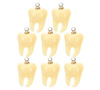 HOMSFOU Lot de 8 Breloques Pendentifs en Résine de Dents Réalistes Mini Charms pour Bracelets et Colliers Accessoires Bijoux Légers pour Création Artisanale et Décoration Originale