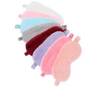 HOMSFOU Lot de 8 Masques de Sommeil en Peluche Doux pour Yeux, Masque Occultant Confortable et Respirant, Voyage Train Couleur Aléatoire