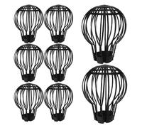 HOMSFOU Lot de 8 Protège-gouttières Anti-obstruction en Plastique, Grille Ronde 8 Cm, Filtre Tamis Filtrant pour Écoulement de Toit, Balcon et Jardin, Protection Feuilles et Débris,
