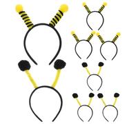 HOMSFOU Lot de 8 Serrage-têtes à Antennes D’abeille Fourmi Jaunes et Noirs, Accessoires Coiffure pour Fête, Anniversaire et Cosplay, Bandeaux Légers en Tissu Solide pour Cheveux