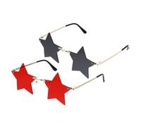 HOMSFOU Lunettes de Soleil 2 Paires sans Monture Style Star pour Festivals et Événements Festifs Unisexes