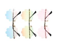 HOMSFOU Lunettes de Soleil Coquillage Funky en Pc, Pack de 3 Pièces Oversize Style Vintage pour Fête Aventures en Plein Air, Confortables et Originales