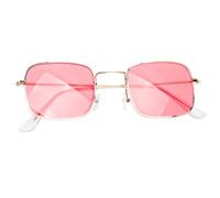 HOMSFOU Lunettes de Soleil Structure Robuste et Légèreté Rétro pour Camping à Monture Carrée Lunettes Créatives Verres Décoratifs pour Fêtes pour Activités en Plein Air