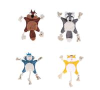 HOMSFOU Mâcher pour Chien Peluche Sonore Ours en Peluche Gris Solide Interactif pour Animaux de Compagnie Chiots Jeu Éducatif Anti-Ennui