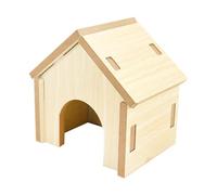 HOMSFOU Maison en Bois Couleur Kaki Naturelle pour Hamster Confortable et Pratique Cachette Intérieure DIY à Peindre Adaptée pour Chinchilla et Hamster