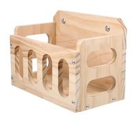 HOMSFOU Mangeoire en Bois Fixe pour Lapins et Cochons D’Inde, Râtelier à Foin Anti-gaspillage, Design Ajouré Horizontal, Accessoire Cage Petits Animaux, Distributeur Alimentaire Solide
