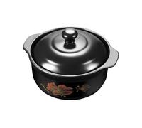 HOMSFOU Marmite Riz en Céramique 1,6 L Résistante la Chaleur, Casserole pour Cuisson Saine de Poulet Braisé et Bouillon Volaille, Pot Couvert la Cuisine pour Gaz, Adaptée pour 1 à 2