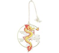 HOMSFOU Marque-page Style Chinois Métal Avec Motif Dragon Et Oiseau Mythique Creux Pendentif Inclus Pour Lecture